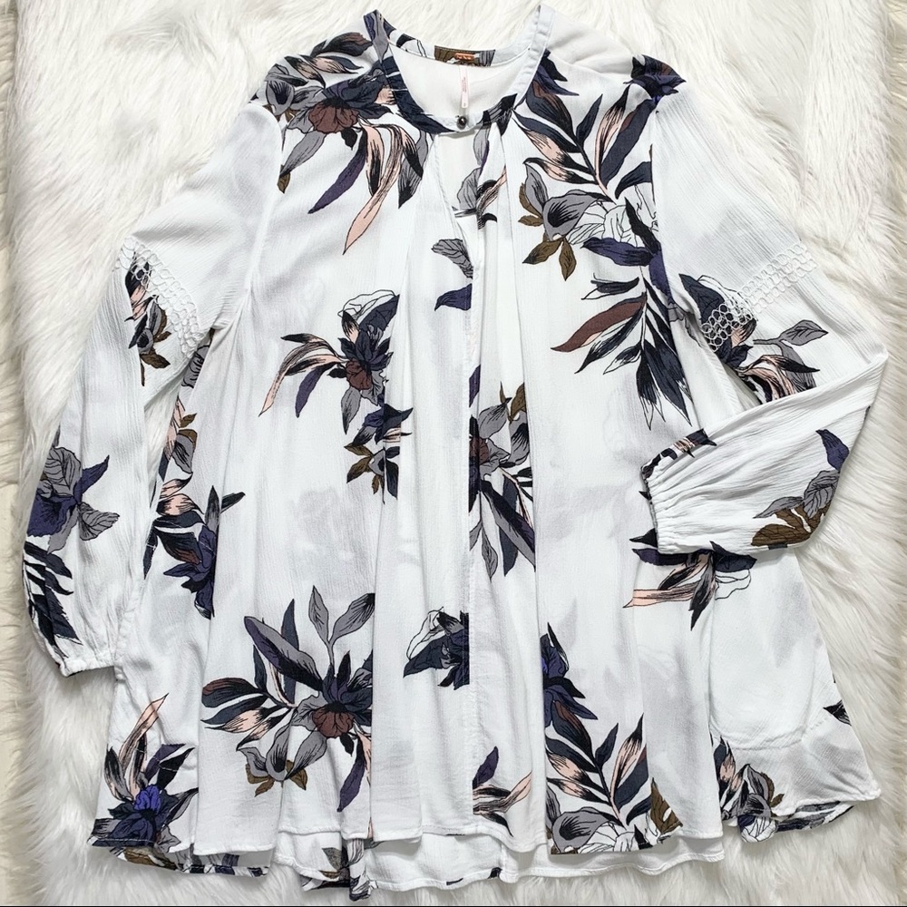 SOLD-Free People Floral Choker Neck Swing Pocket Tunic - Picture 12 of 14